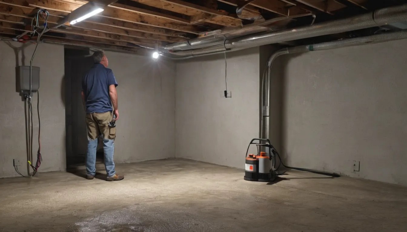 Provider checking a basement for pests in the Kansas City area